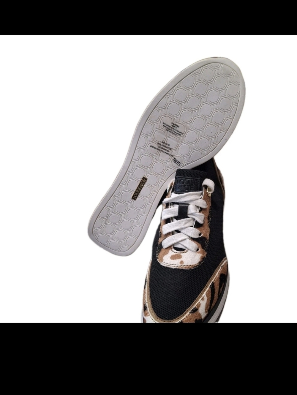 Louise et Cie Bayard3 Sneakers Women’s 7.5 Leopard Cow Hair Lace Up Casual Shoes - Picture 6 of 9